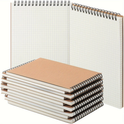 12 Pack A5 Top Wirebound Graph Paper Notepad Spiral Notebook 140 Pages for Writing, Sketching, Drawing, Office Supplies Memo Steno Pads Grid Notebook