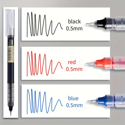 30pcs Quick-Dry Gel Pens - 0.5mm Fine Tip, Black, Blue, Red | Smooth Writing, Fast-Drying Ink, Durable for Students, Office, and Everyday Use