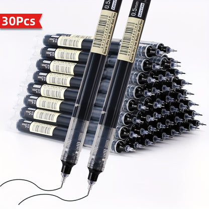 30pcs Quick-Dry Gel Pens - 0.5mm Fine Tip, Black, Blue, Red | Smooth Writing, Fast-Drying Ink, Durable for Students, Office, and Everyday Use