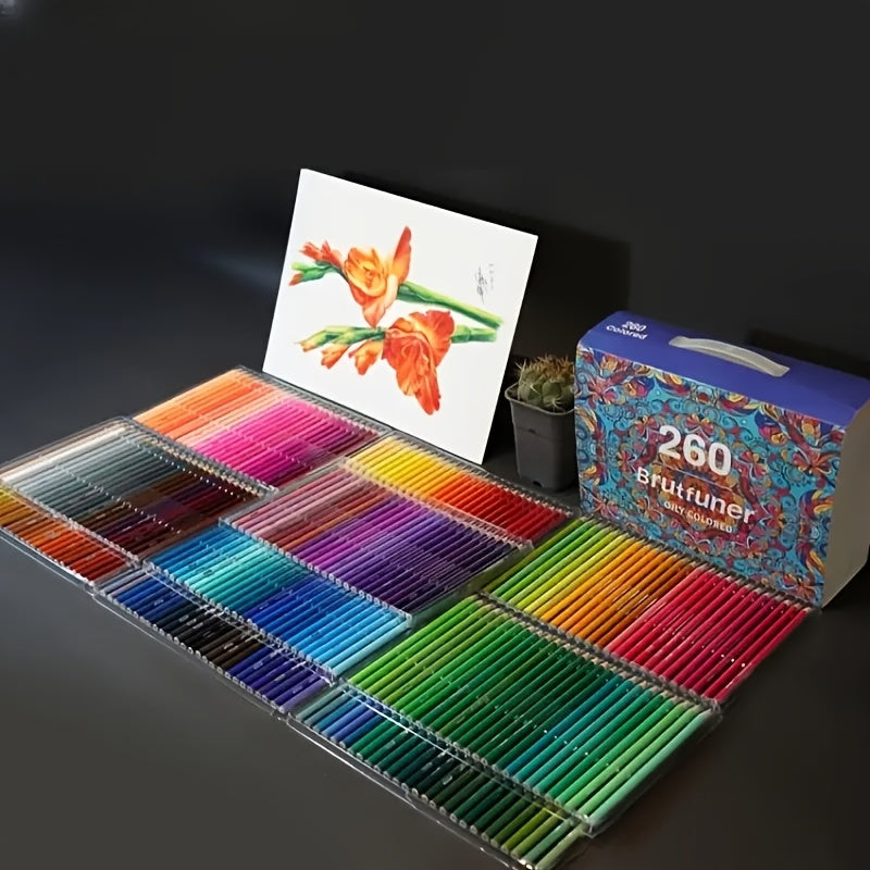 120\u002F180\u002F260 Colors Professional Oil-Based Wood Drawing Pencils Set For School, Sketch, Art Supplies, And Stationery, Cute School Supplies, Papeleria Bonita Y Barata